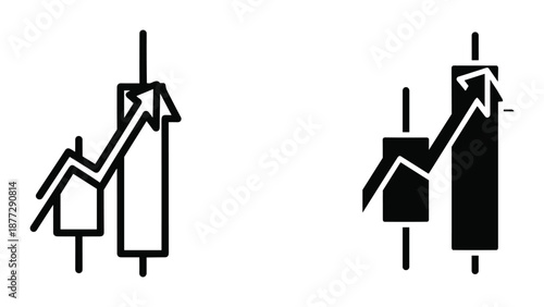 Bullish market trend indicated by candlestick charts