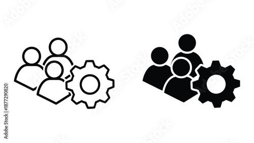 Teamwork and collaboration with gears representing efficiency