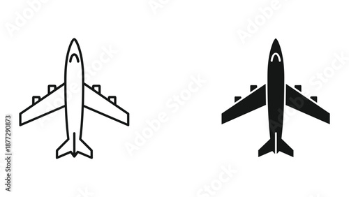 Airplane silhouette icon set
