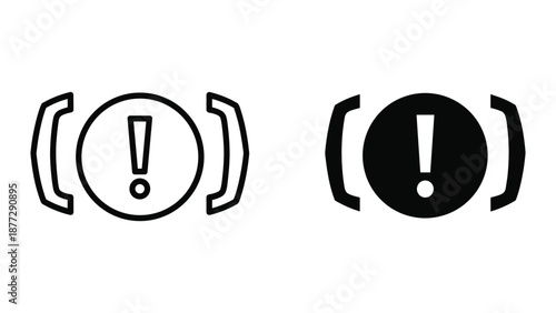 Warning symbols for dashboard or interface