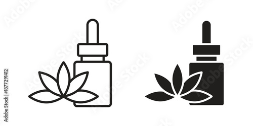 Essential oils icons collection glyph and mixed vector Illustrations