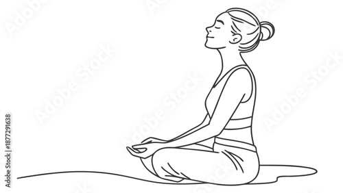 Serene woman meditating with eyes closed in comfortable yoga pose