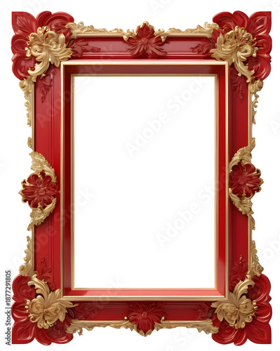 gold frame with red rose