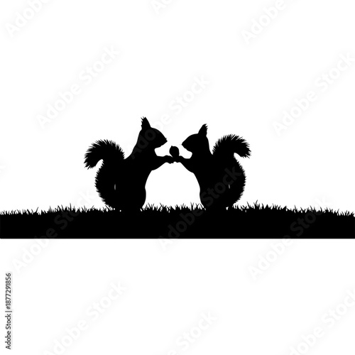 Two Squirrels on a Fence