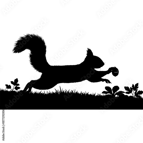Squirrel Running with Acorn