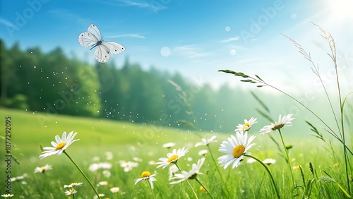 spring meadow with flowers