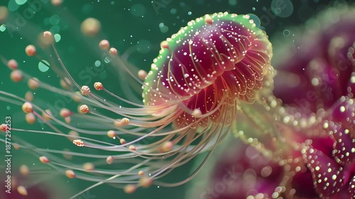 Glowing Jellyfish in Deep Sea, Bioluminescence