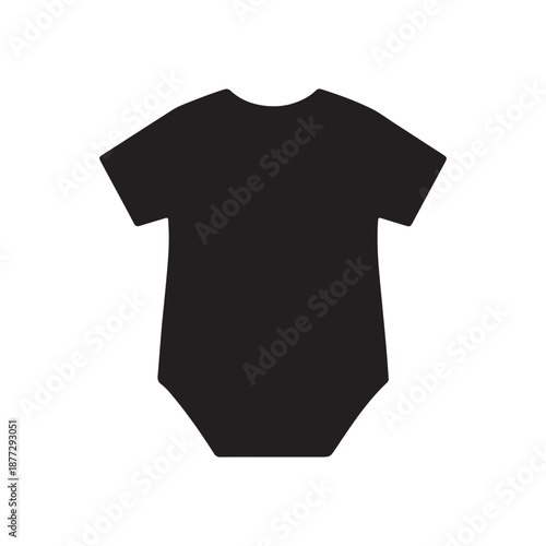 Black Baby onesie vector flat illustration
