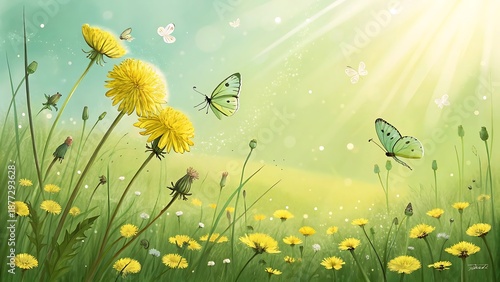 spring meadow with flowers