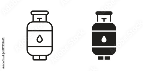 Gas cylinders icons collection glyph and mixed vector Illustrations