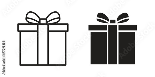 Gift box icons collection glyph and mixed vector Illustrations
