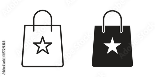 Gift bag icons collection glyph and mixed vector Illustrations
