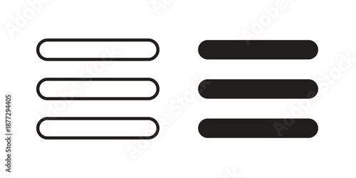 Hamburger menu icons collection glyph and mixed vector Illustrations