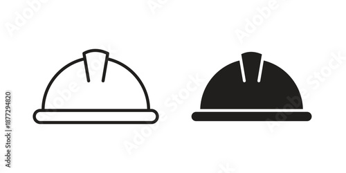 Hard hat icons collection glyph and mixed vector Illustrations