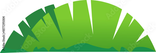 Stylized Tropical Green Banana Leaf Foliage Border Frame Graphic