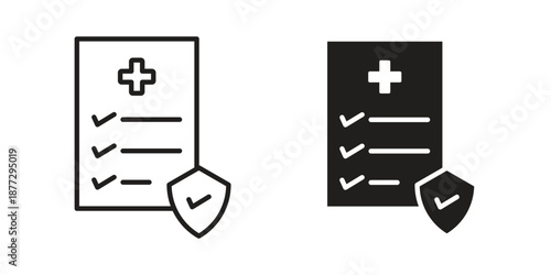 Health insurance icons collection glyph and mixed vector Illustrations