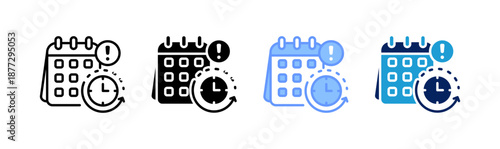 deadline icon set multiple style collection