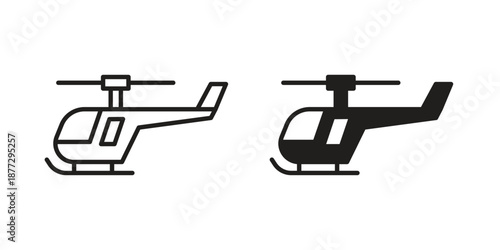 Helicopter icons collection glyph and mixed vector Illustrations