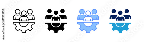 team icon set multiple style collection