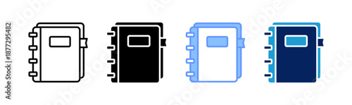 Billede på lærred journal icon set multiple style collection