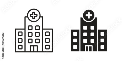 Hospital icons collection glyph and mixed vector Illustrations