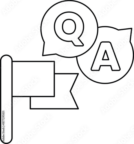 A flag with a Q and A on it