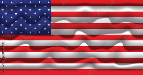 USA national flag with realistic fabric ripple effect and patriotic colors