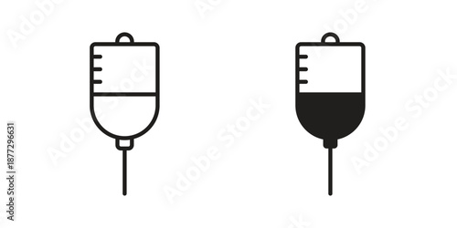 IV bag icons collection glyph and mixed vector Illustrations