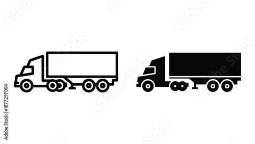 Delivery truck illustration set