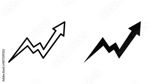 Graphical representation of rising trends and growth