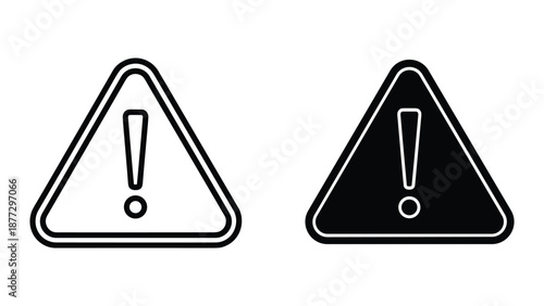 Warning signs with exclamation mark inside triangle shape