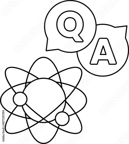 A black and white drawing of a question mark