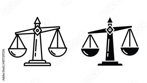 Balance scale illustration with empty and filled pans