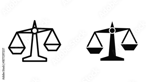 Balance scale icon set