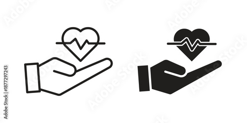 Life insurance icons collection glyph and mixed vector Illustrations