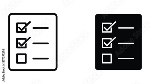 Checklist icon with checked and unchecked boxes