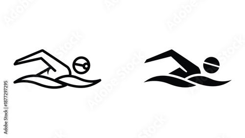 Swimmer silhouette illustration
