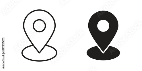 Location icons collection glyph and mixed vector Illustrations