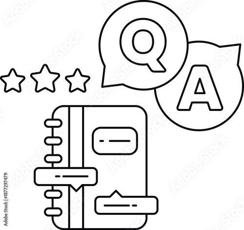 A book with a star and a question mark on it