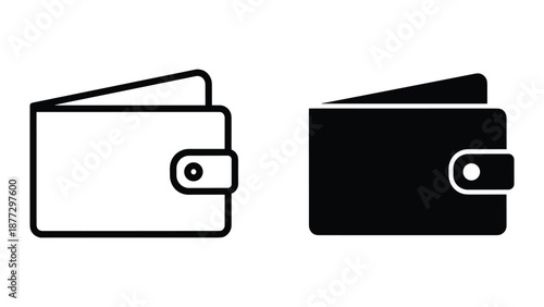 Simple black and white wallet icon design