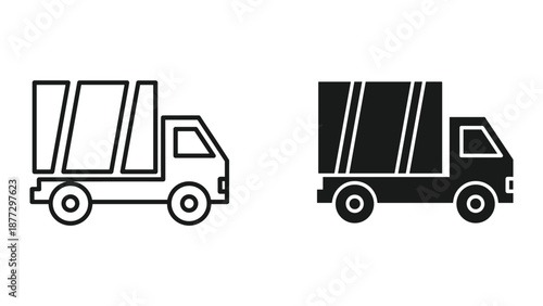 Delivery truck icon set