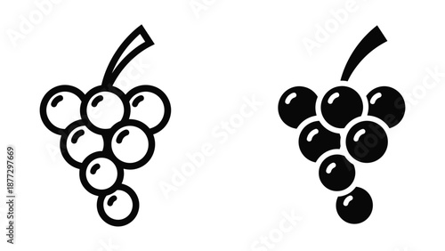 Bunch of grapes illustration in black and white
