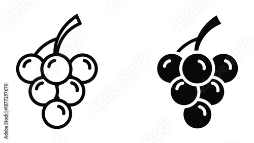 Bunch of grapes illustration in black and white
