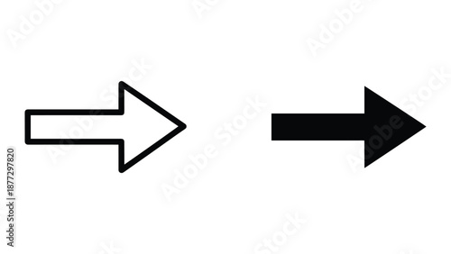 Two arrows pointing in opposite directions on white background