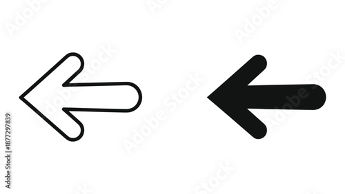 Left pointing arrow icons in different styles