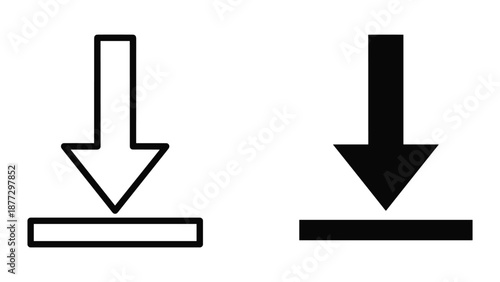 Black arrow icons pointing downward on white background