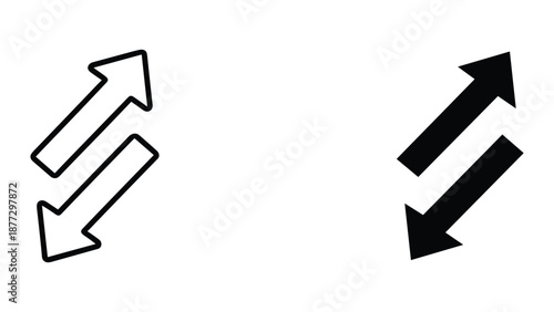 Double arrows pointing in opposite directions