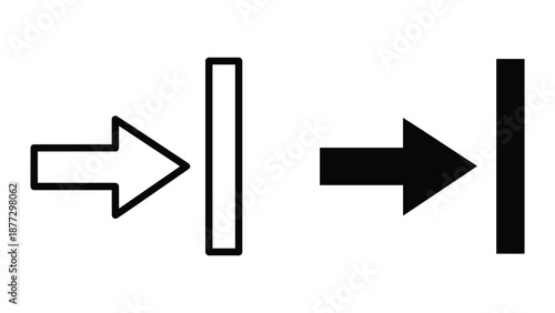 Black and white arrows pointing in opposite directions