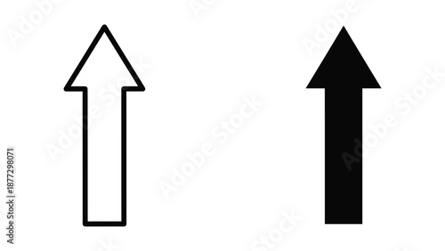 Two arrows pointing upwards in different styles