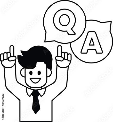 A man is holding up his hands with a smile on his face